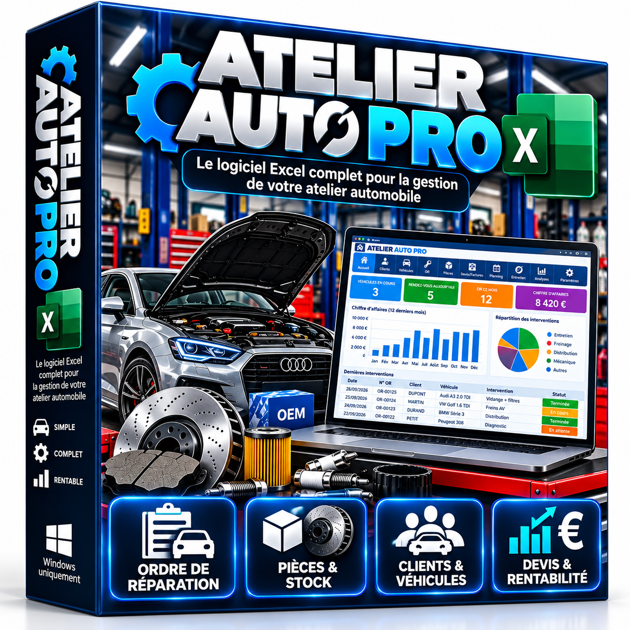 Atelier Auto Pro - outil Excel professionnel